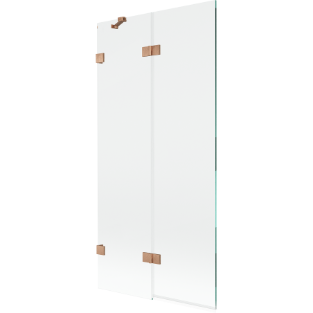 Paroi de baignoire 2 volets gauche 90 x 150 cm, transparent, cuivre brossé - 897-090-100-65-00-L