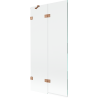 Paroi de baignoire 2 volets gauche 90 x 150 cm, transparent, cuivre brossé - 897-090-100-65-00-L