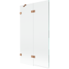 Mexen Lunar pare-baignoire 2 volets gauche 100 x 150 cm, transparent, cuivre brossé - 897-100-100-65-00-L