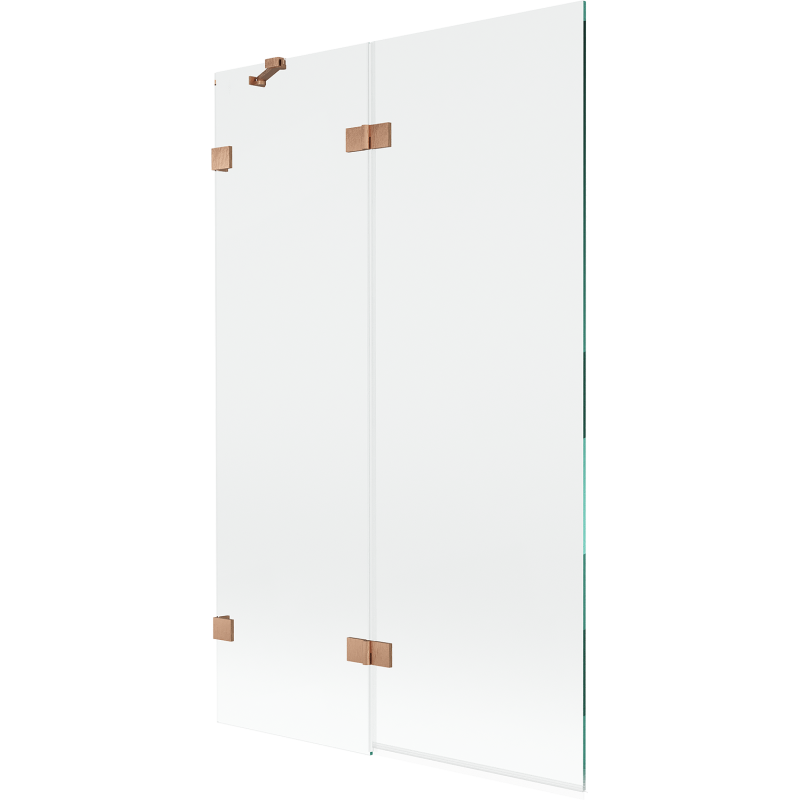 Mexen Lunar paroi de baignoire 2 battants gauche 110 x 150 cm, transparent, cuivre brossé - 897-110-100-65-00-L