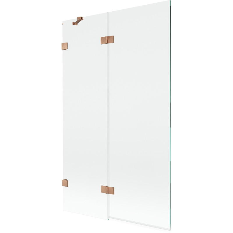 Mexen Lunar paroi de baignoire à 2 volets gauche 110 x 150 cm, transparent, cuivre brossé - 897-110-100-65-00-L