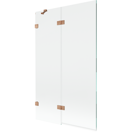 Mexen Lunar paroi de baignoire 2 battants gauche 110 x 150 cm, transparent, cuivre brossé - 897-110-100-65-00-L