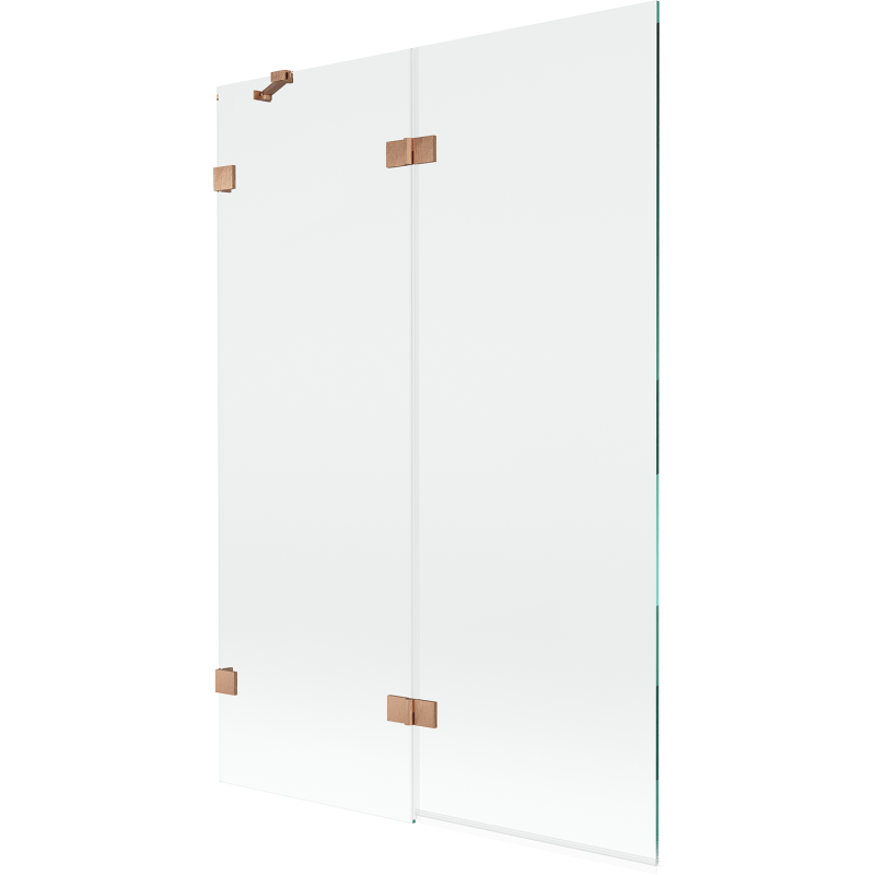 Mexen Lunar paroi de baignoire à 2 volets gauche 120 x 150 cm, transparent, cuivre brossé - 897-120-100-65-00-L