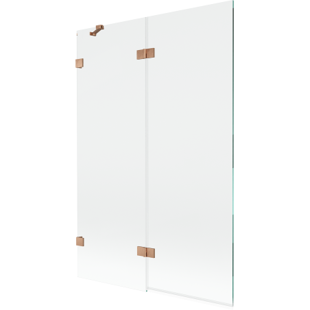 Mexen Lunar paroi de baignoire à 2 volets gauche 120 x 150 cm, transparent, cuivre brossé - 897-120-100-65-00-L