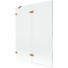 Mexen Lunar paroi de baignoire à 2 volets gauche 130 x 150 cm, transparent, cuivre brossé - 897-130-100-65-00-L