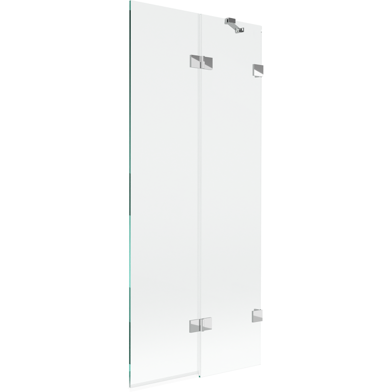 Mexen Lunar paroi de baignoire 2 volets droite 80 x 150 cm, transparent, chromé - 897-080-100-01-00-P