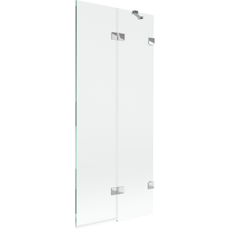 Mexen Lunar paroi de baignoire 2 volets droite 80 x 150 cm, transparent, chromé - 897-080-100-01-00-P