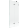 Mexen Lunar paroi de baignoire 2 volets droite 80 x 150 cm, transparent, chromé - 897-080-100-01-00-P