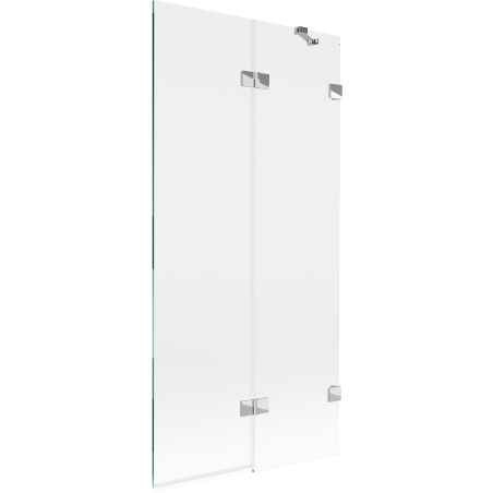 Mexen Lunar parawan de bain 2 volets droit 90 x 150 cm, transparent, chrome - 897-090-100-01-00-P