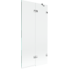 Mexen Lunar parawan de bain 2 volets droit 90 x 150 cm, transparent, chrome - 897-090-100-01-00-P