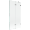 Mexen Lunar pare-douche de bain 2 volets à droite 90 x 150 cm, transparent, chrome - 897-090-100-01-00-P