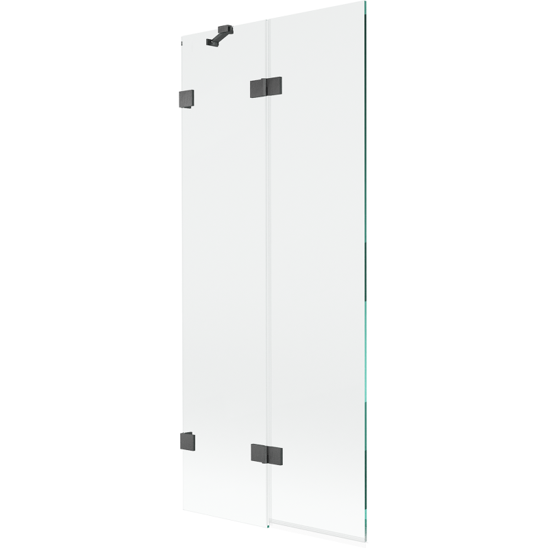 Mexen Lunar paroi de baignoire à 2 pans gauche 80 x 150 cm, transparent, gris canon brossé - 897-080-100-66-00-L