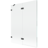 Mexen Lunar pare-douche 2 volets gauche 130 x 150 cm, transparent, gris canon brossé - 897-130-100-66-00-L