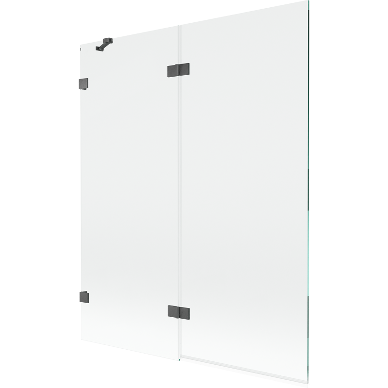 Mexen Lunar paroi de bain 2 volets gauche 140 x 150 cm, transparent, gun gray brossé - 897-140-100-66-00-L
