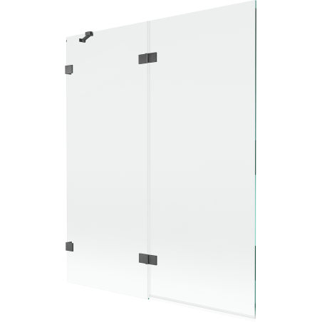 Mexen Lunar paroi de bain 2 volets gauche 140 x 150 cm, transparent, gun gray brossé - 897-140-100-66-00-L