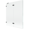 Mexen Lunar paroi de bain 2 volets gauche 140 x 150 cm, transparent, gun gray brossé - 897-140-100-66-00-L