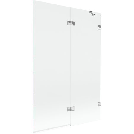 Mexen Lunar pare-douche à 2 volets droit 120 x 150 cm, transparent, chromé - 897-120-100-01-00-P