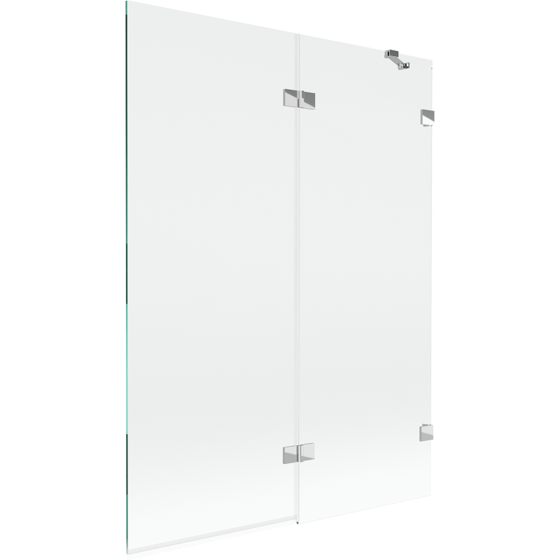 Mexen Lunar paroi de baignoire 2 panneaux droit 130 x 150 cm, transparent, chrome - 897-130-100-01-00-P