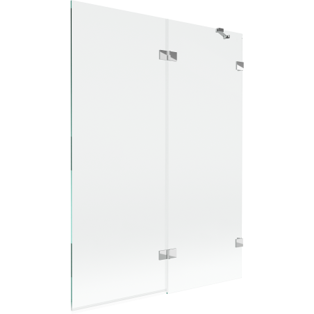 Mexen Lunar paroi de baignoire 2 panneaux droit 130 x 150 cm, transparent, chrome - 897-130-100-01-00-P