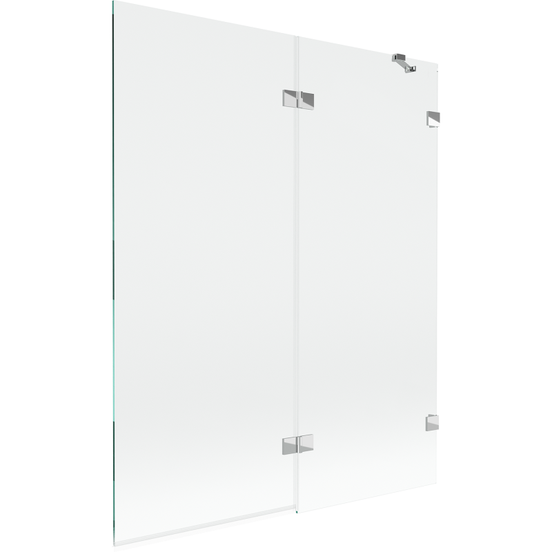 Mexen Lunar paroi de baignoire à 2 volets droite 140 x 150 cm, transparent, chrome - 897-140-100-01-00-P