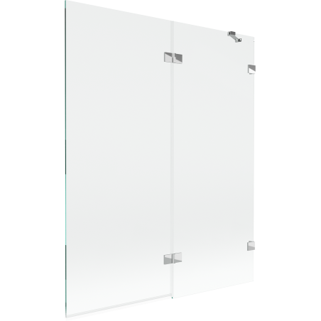 Mexen Lunar paroi de baignoire à 2 volets droite 140 x 150 cm, transparent, chrome - 897-140-100-01-00-P