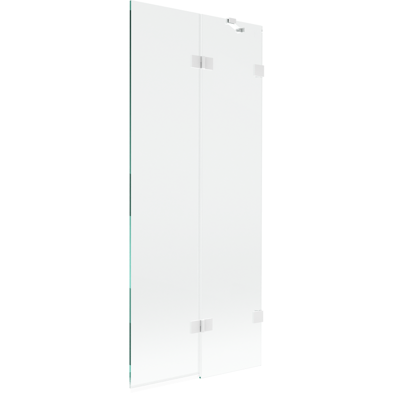 Mexen Lunar pare-douche à 2 volets droit 80 x 150 cm, transparent, blanc - 897-080-100-20-00-P