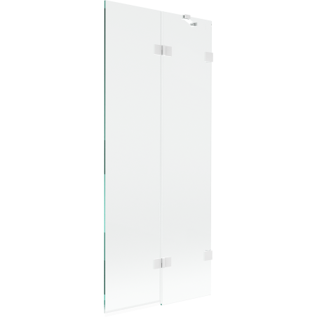 Mexen Lunar pare-douche à 2 volets droit 80 x 150 cm, transparent, blanc - 897-080-100-20-00-P