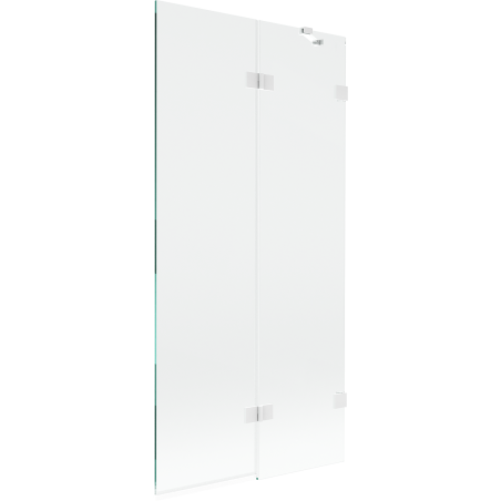 Mexen Lunar pare-douche 2 panneaux droit 90 x 150 cm, transparent, blanc - 897-090-100-20-00-P