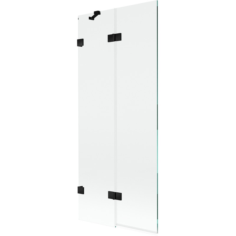 Mexen Lunar pare-douche à 2 volets gauche 80 x 150 cm, transparent, noir - 897-080-100-70-00-L