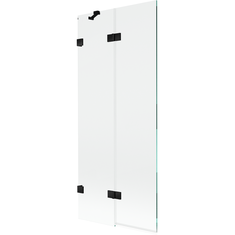 Paroi de baignoire Mexen Lunar 2 volets gauche 80 x 150 cm, transparent, noir - 897-080-100-70-00-L