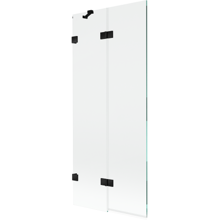 Paroi de baignoire Mexen Lunar 2 volets gauche 80 x 150 cm, transparent, noir - 897-080-100-70-00-L