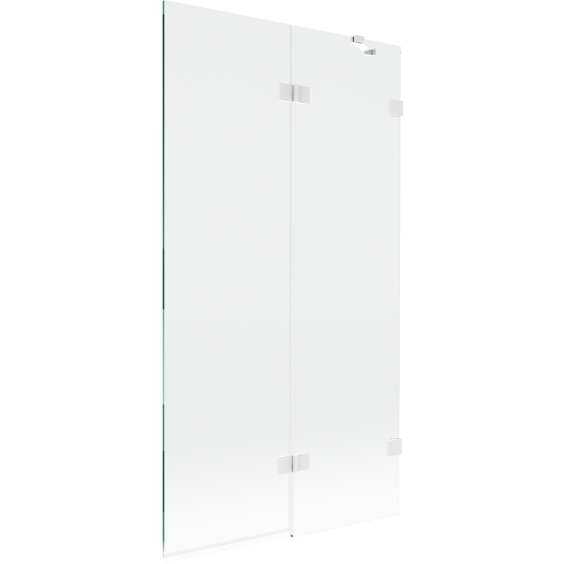 Mexen Lunar paravent de baignoire à 2 volets droit 100 x 150 cm, transparent, blanc - 897-100-100-20-00-P