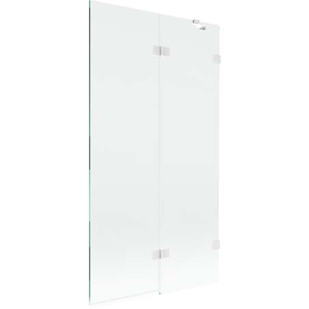 Mexen Lunar paravent de baignoire à 2 volets droit 100 x 150 cm, transparent, blanc - 897-100-100-20-00-P