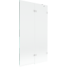 Mexen Lunar paravent de baignoire à 2 volets droit 100 x 150 cm, transparent, blanc - 897-100-100-20-00-P