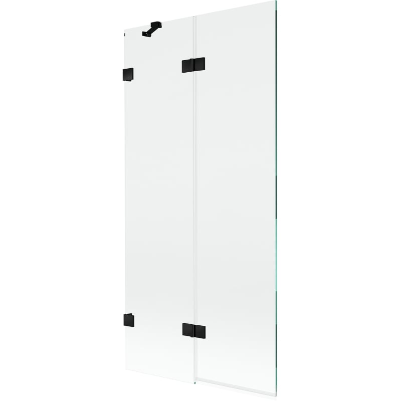 Mexen Lunar pare-baignoire à 2 volets gauche 90 x 150 cm, transparent, noir - 897-090-100-70-00-L