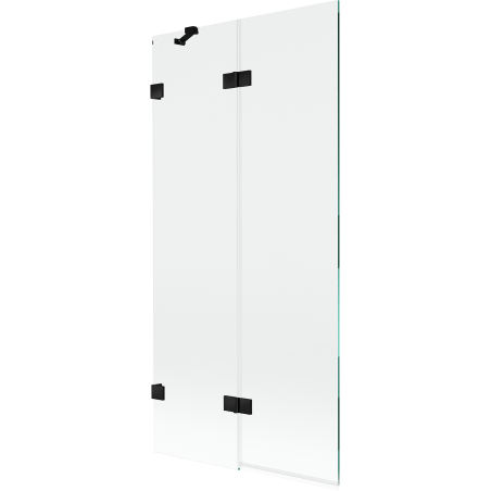 Mexen Lunar paroi de baignoire 2 panneaux gauche 90 x 150 cm, transparent, noir - 897-090-100-70-00-L