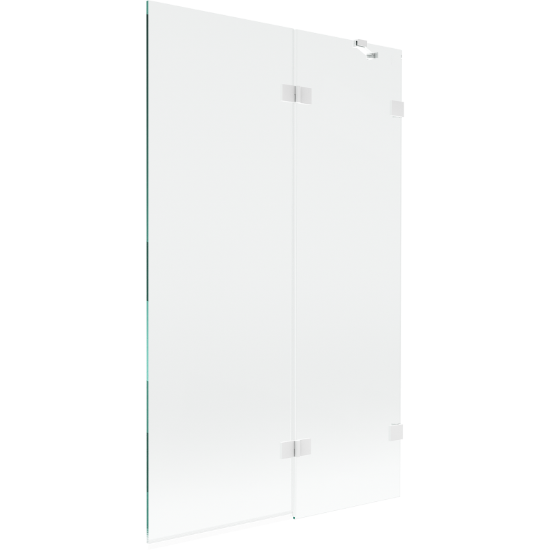 Mexen Lunar paroi de baignoire à 2 volets droite 110 x 150 cm, transparent, blanc - 897-110-100-20-00-P