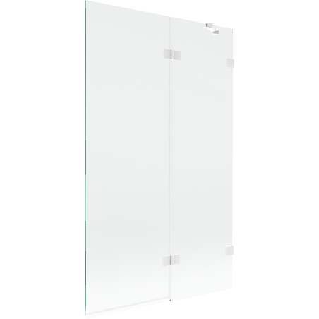 Mexen Lunar paroi de baignoire à 2 volets droite 110 x 150 cm, transparent, blanc - 897-110-100-20-00-P