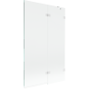 Mexen Lunar paroi de baignoire à 2 volets droite 110 x 150 cm, transparent, blanc - 897-110-100-20-00-P