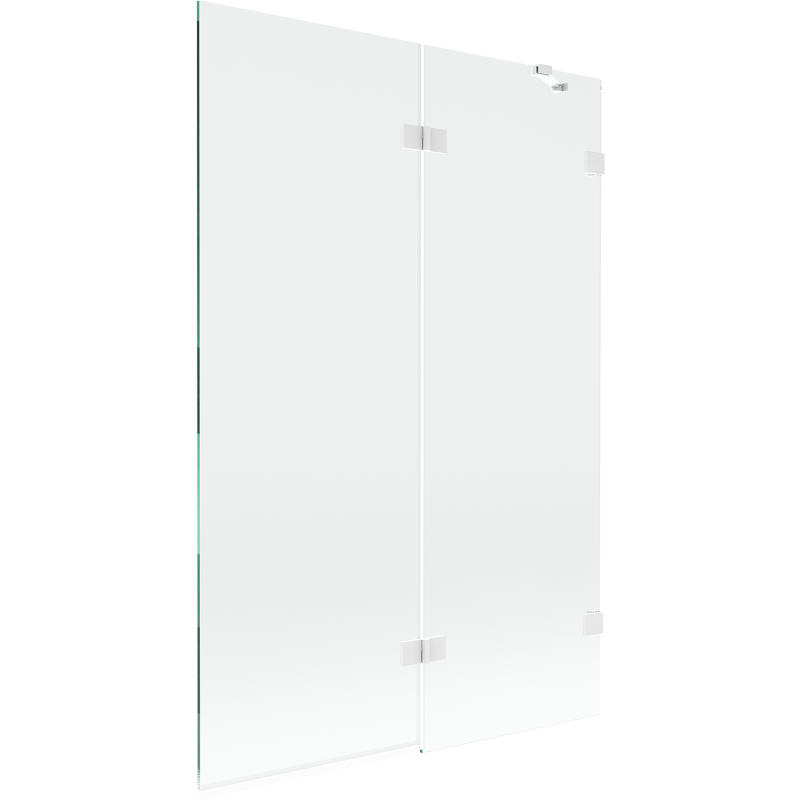 Mexen Lunar paroi de baignoire à 2 volets droite 120 x 150 cm, transparent, blanc - 897-120-100-20-00-P