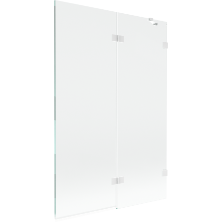 Mexen Lunar pare-douche à 2 volets droit 120 x 150 cm, transparent, blanc - 897-120-100-20-00-P