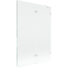 Mexen Lunar paroi de baignoire à 2 volets droite 120 x 150 cm, transparent, blanc - 897-120-100-20-00-P