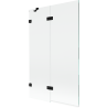 Mexen Lunar paroi de baignoire à 2 volets gauche 110 x 150 cm, transparent, noir - 897-110-100-70-00-L