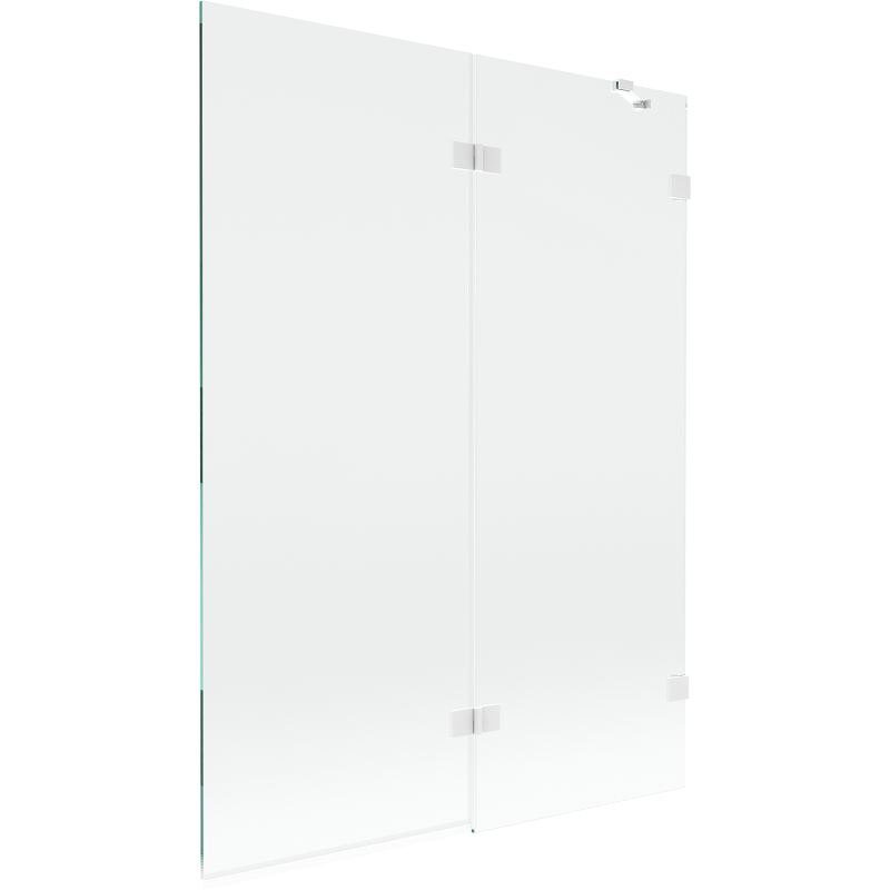 Mexen Lunar paroi de douche à deux volets droit 130 x 150 cm, transparent, blanc - 897-130-100-20-00-P