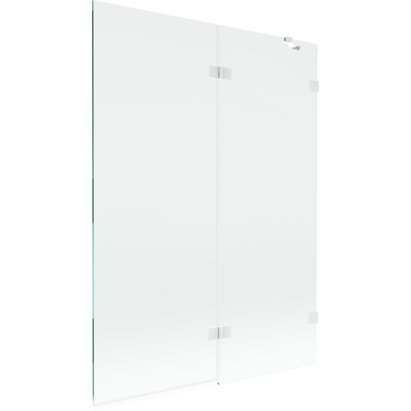 Paroi de baignoire 2 volets Mexen Lunar droite 130 x 150 cm, transparent, blanc - 897-130-100-20-00-P