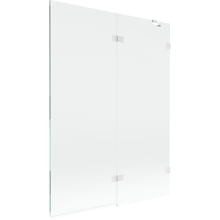 Mexen Lunar paroi de douche à deux volets droit 130 x 150 cm, transparent, blanc - 897-130-100-20-00-P