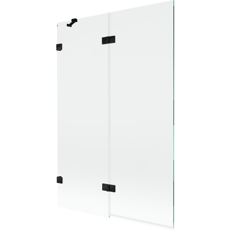 Paroi de bain Mexen Lunar à 2 volets, gauche 120 x 150 cm, transparent, noir - 897-120-100-70-00-L