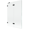 Paroi de bain Mexen Lunar à 2 volets, gauche 120 x 150 cm, transparent, noir - 897-120-100-70-00-L