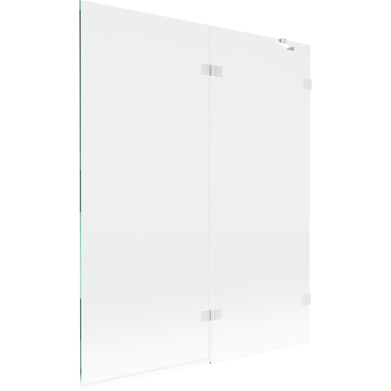 Mexen Lunar paroi de baignoire 2 volets droit 140 x 150 cm, transparent, blanc - 897-140-100-20-00-P