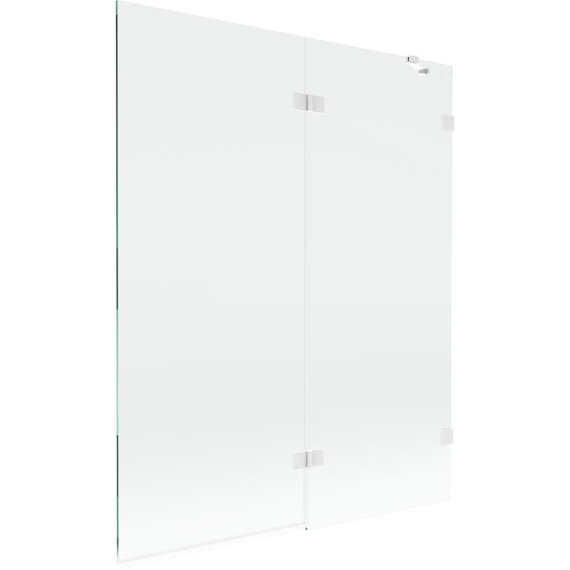 Paroi de baignoire Mexen Lunar à 2 volets droite 140 x 150 cm, transparent, blanc - 897-140-100-20-00-P